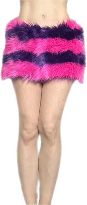 BIANNA Faux Fur Skirt, Handmade Furry Mini Micro Skirt, Rave Party Festival Parade Costume Mardi Gras Halloween, Made in US