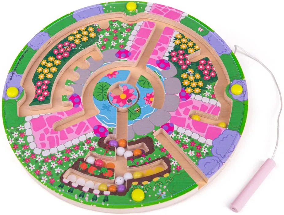 Bigjigs Toys, Flower Garden Maze Puzzle, Wooden Toys, Jigsaw Puzzle, Wooden Puzzle, Farm Toys, Jigsaw for 3 4 5 Year Olds, Toddler Puzzles, Childrens Puzzles