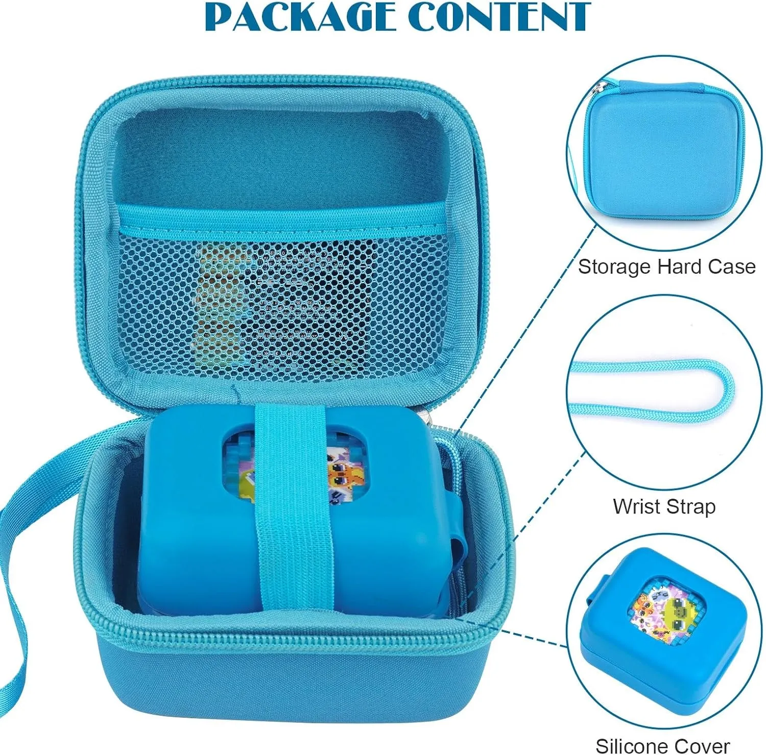 Bitzee Magicals Interactive Toy Digital Pet Silicone Cover and Travel Case, Accessories Protective Case (Blue)