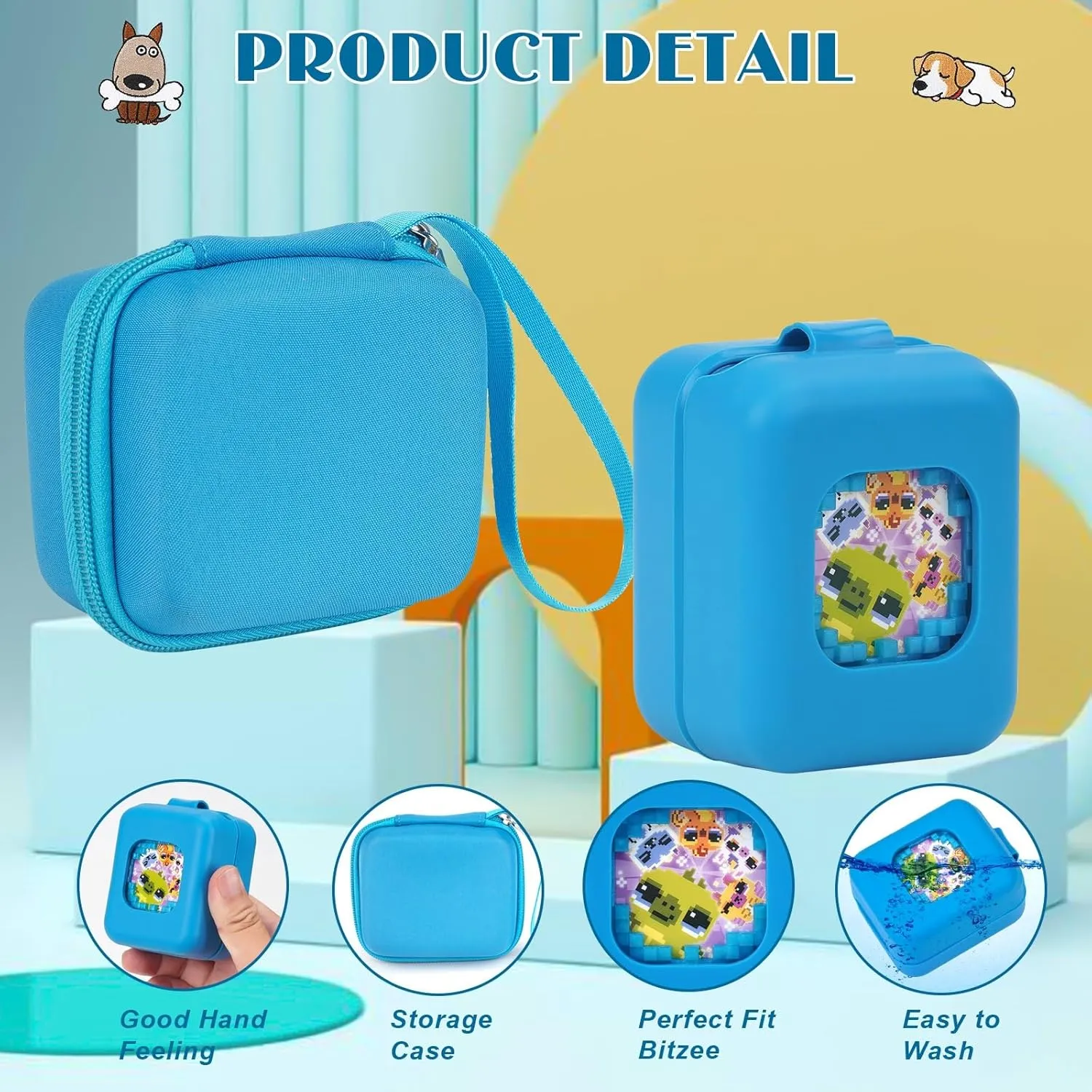 Bitzee Magicals Interactive Toy Digital Pet Silicone Cover and Travel Case, Accessories Protective Case (Blue)