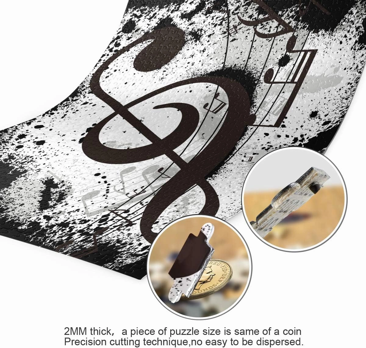 Black Background with Music Notes Puzzle for Adults 500 Piece Puzzles Game DIY Toys Creative Gift Home Decorations