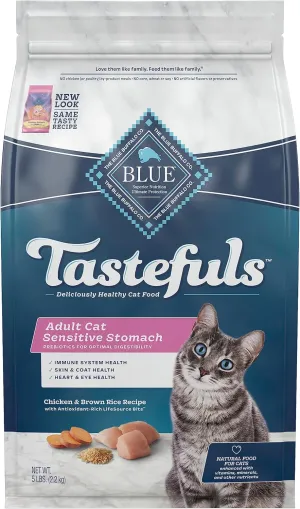 Blue Buffalo Sensitive Stomach Dry Cat Food, Chicken & Brown Rice, 5 Lb