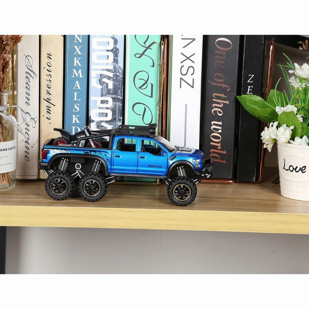 Blue 1:28 Scale Die-Cast Metal Pick-Up Truck
