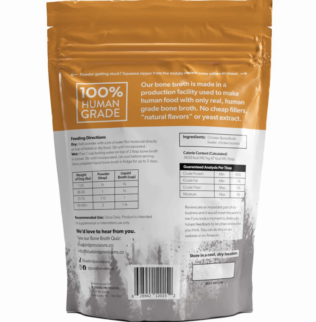 Bluebird Provisions Chicken Bone Broth For Dogs & Cats 200g