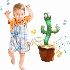 Bonistasia Dancing Cactus Toy, Talking Cactus, Luminous Cactus Plush Toy, Funny Dancing Cactus Plush Toy, Cute Talking and Dancing Cactus Plush Toy Electronic Shake, Party Gifts (Battery)