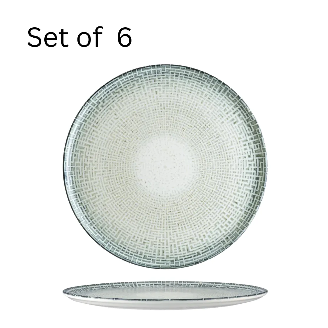 BONNA MAZE ROUND FLAT PLATTER 320x25mm (MZEGRM32PZ) (Set of 6 )