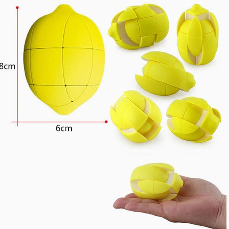 Brain IQ Teaser Lemon Cube Fruit Shape Puzzle Game Cube Educational Creative Puzzle Toys Gifts for Kids & Adults - Yellow