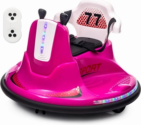 Bumper Cars for Toddlers, Electric Ride On Car, Kids Car with Remote Control, 360 Degree Spin, LED Lights, Ride On Toys for Kids, Pink