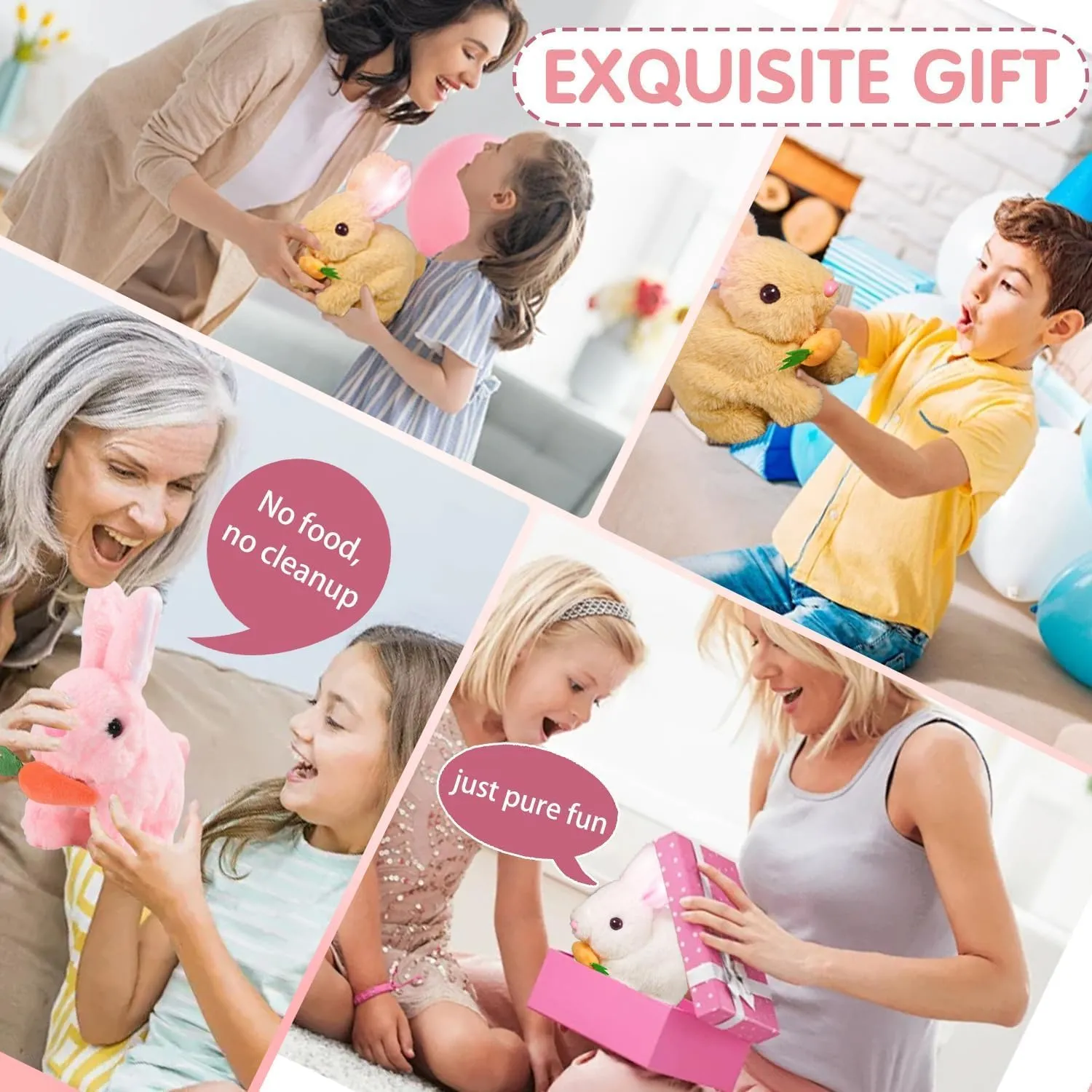 Bunny Realistic Bunny, Bunby - My Realistic Bunny Toy Wollera Horizons, Jumping, Twitching, and Shaking Ears, Interactive Bunny, Bunbi Realistic Bunny, Realistic Bunny Toys (A-Bunny)