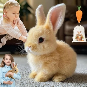 Bunny - Easter My Realistic Bunny Toy, Interactive Bunny Realistic Bunny - Jumping, Twitching, and Shaking Ears, Bunny Realistic Bunny Toy, Bunbi Realistic Bunny, Realistic Bunny Toys (Bunny-A)