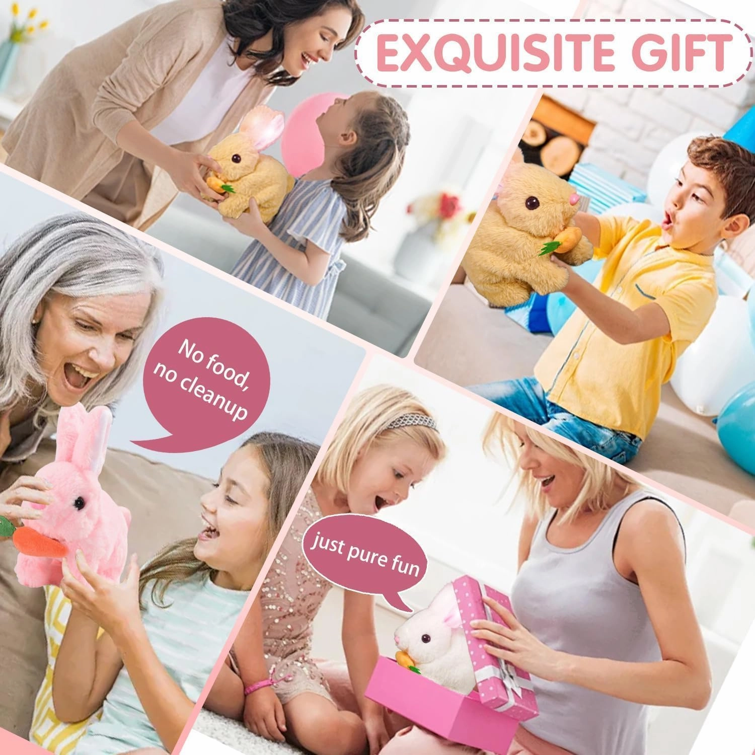 Bunny - Easter My Realistic Bunny Toy, Interactive Bunny Realistic Bunny - Jumping, Twitching, and Shaking Ears, Bunny Realistic Bunny Toy, Bunbi Realistic Bunny, Realistic Bunny Toys (Bunny-A)