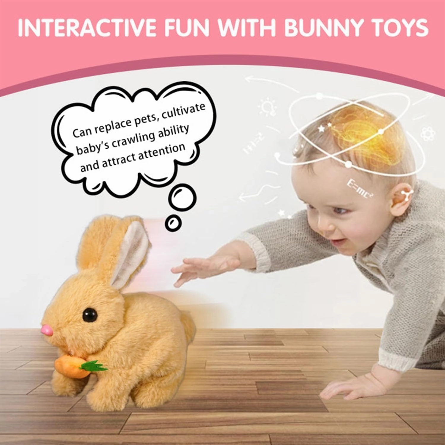 Bunny - Easter My Realistic Bunny Toy, Interactive Bunny Realistic Bunny - Jumping, Twitching, and Shaking Ears, Bunny Realistic Bunny Toy, Bunbi Realistic Bunny, Realistic Bunny Toys (Bunny-A)