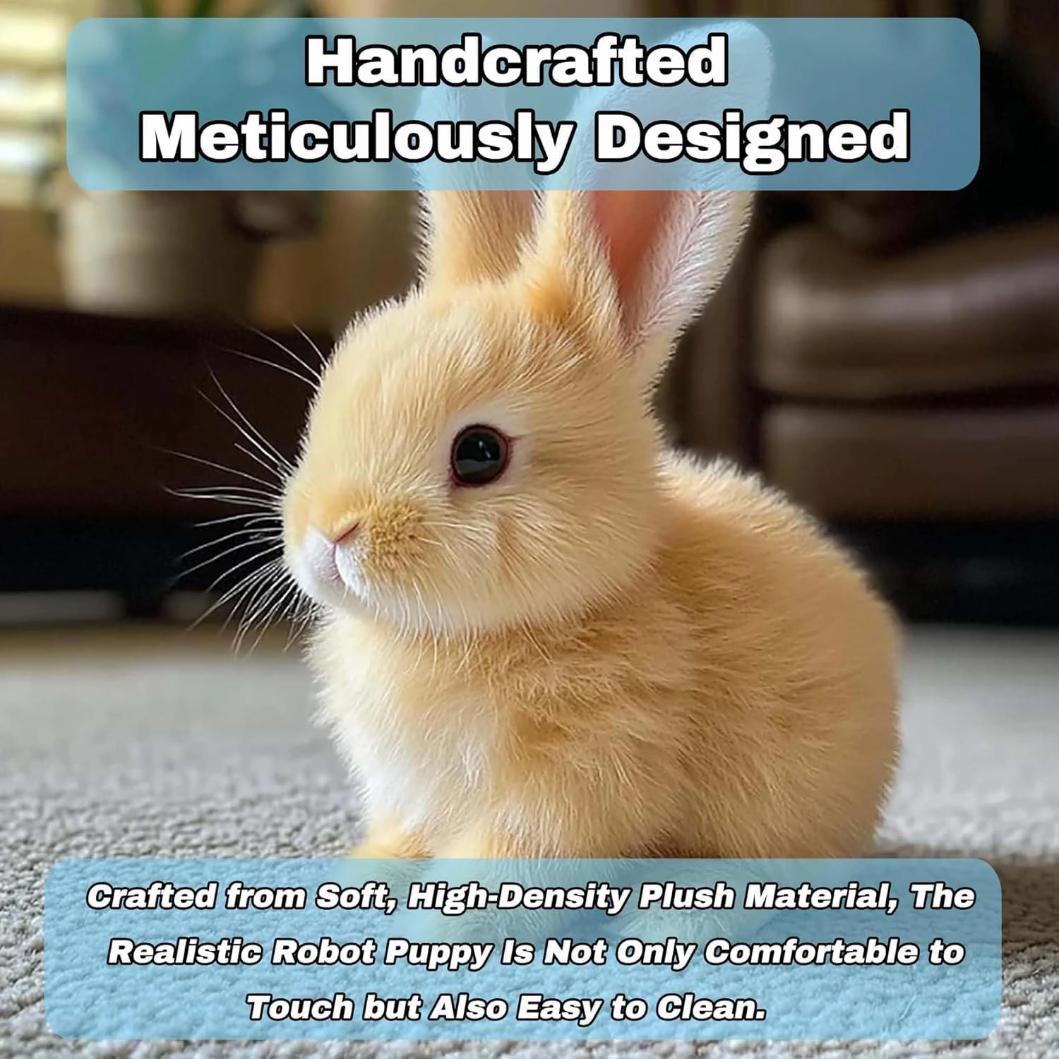 Bunny Realistic Bunny, Bunby - My Realistic Bunny Toy Wollera Horizons, Jumping, Twitching, and Shaking Ears, Interactive Bunny, Bunbi Realistic Bunny, Realistic Bunny Toys (C-Bunny)