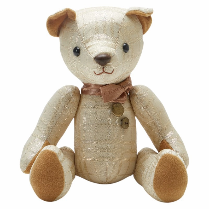 Burberry Nova Check Wool Leather Teddy Bear