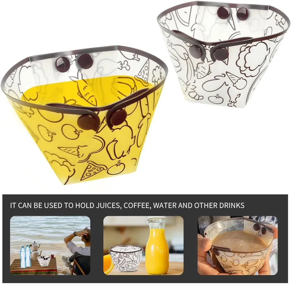 Camping Bowl,CollapsibleBowl for Travel and Camping Microvave and Fridge Food Storage Bowl from 3.7 * 2.7 * 3IN,12 Pieces.