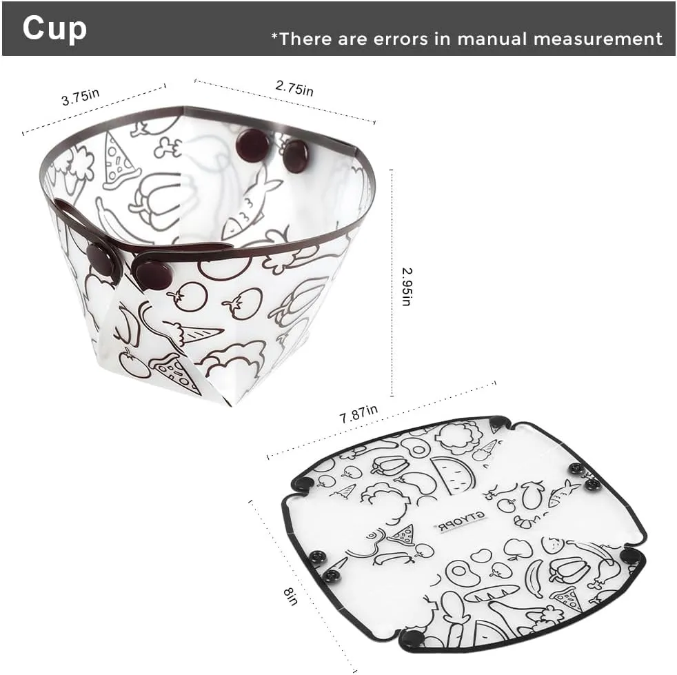 Camping Bowl,CollapsibleBowl for Travel and Camping Microvave and Fridge Food Storage Bowl from 3.7 * 2.7 * 3IN,12 Pieces.
