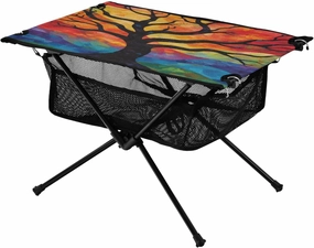Camping Table Lightweight Portable Folding Table with Mesh Storage Net Tree Colorful Clouds Ideal for Camping Hiking Beach Picnic Travel Backyard