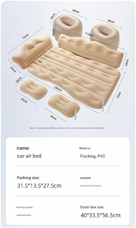 Car Air Mattresses for Audi Q3 2011 2012 2013 2014 2015 2016 2017 2018,Thickened Car Camping Bed Sleeping Pad with Upgrade Side File Portable Car Mattress for Travle and Camping,A