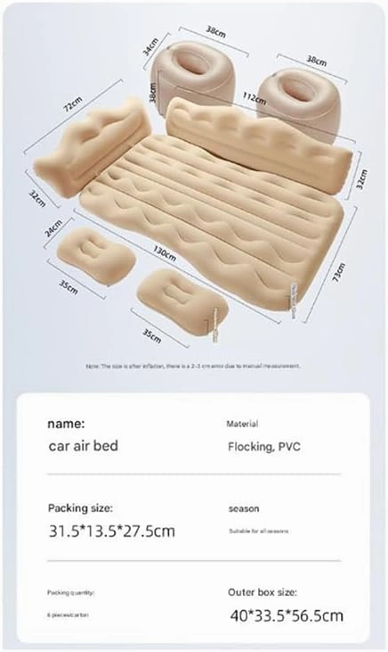 Car Air Mattresses for Tesla Model Y Model 3 Model S Model X 5 Seats,Thickened Car Camping Bed Sleeping Pad with Upgrade Side File Portable Car Mattress for Travle and Camping,A