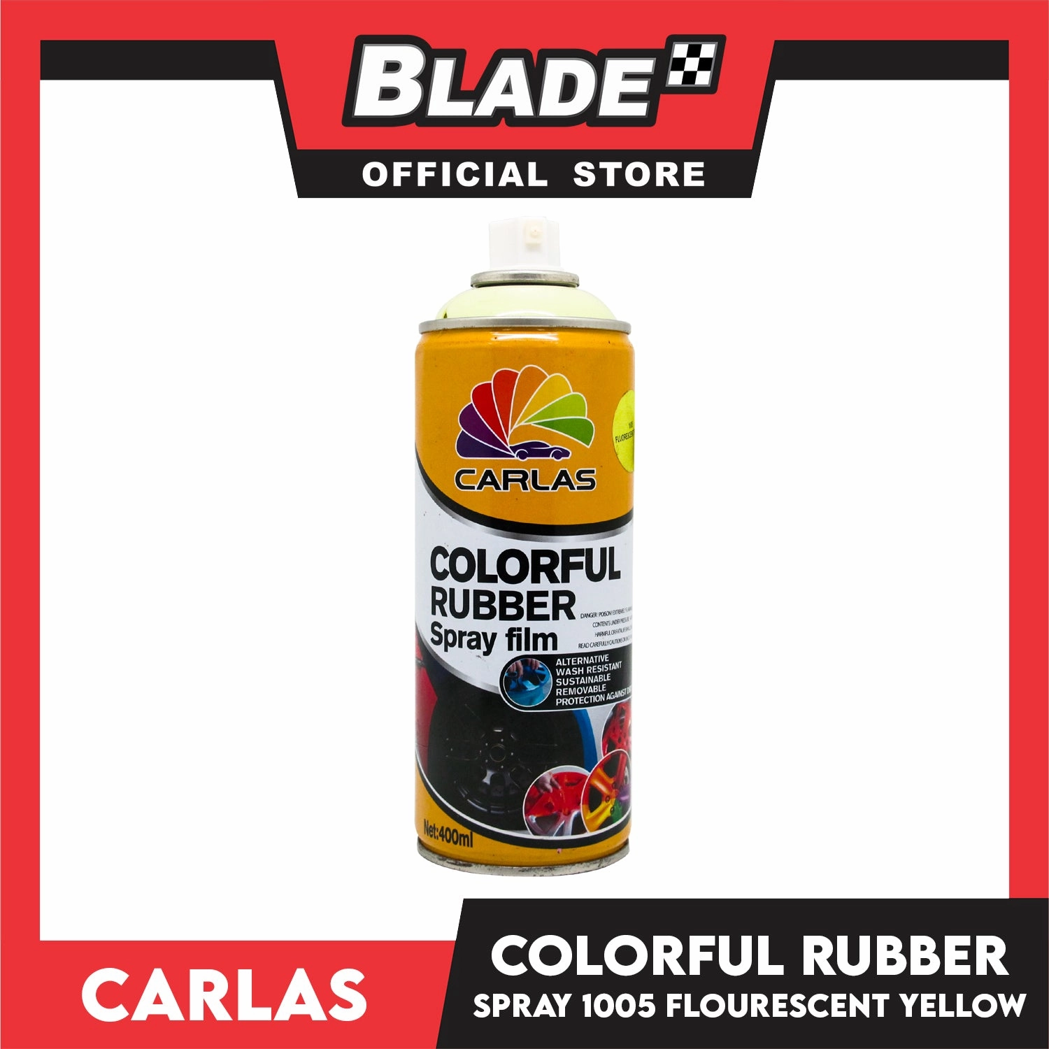 Carlas Colorful Rubber Spray Film 400ml (Fluorescent Yellow)