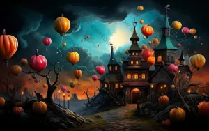 Castle in The Night Sky with Lanterns 500 Piece Jigsaw Puzzles for Kids Adults Brain Teaser for Adults Educational Developmental Toys Games Building Kit Activities to Encourage Creative Play