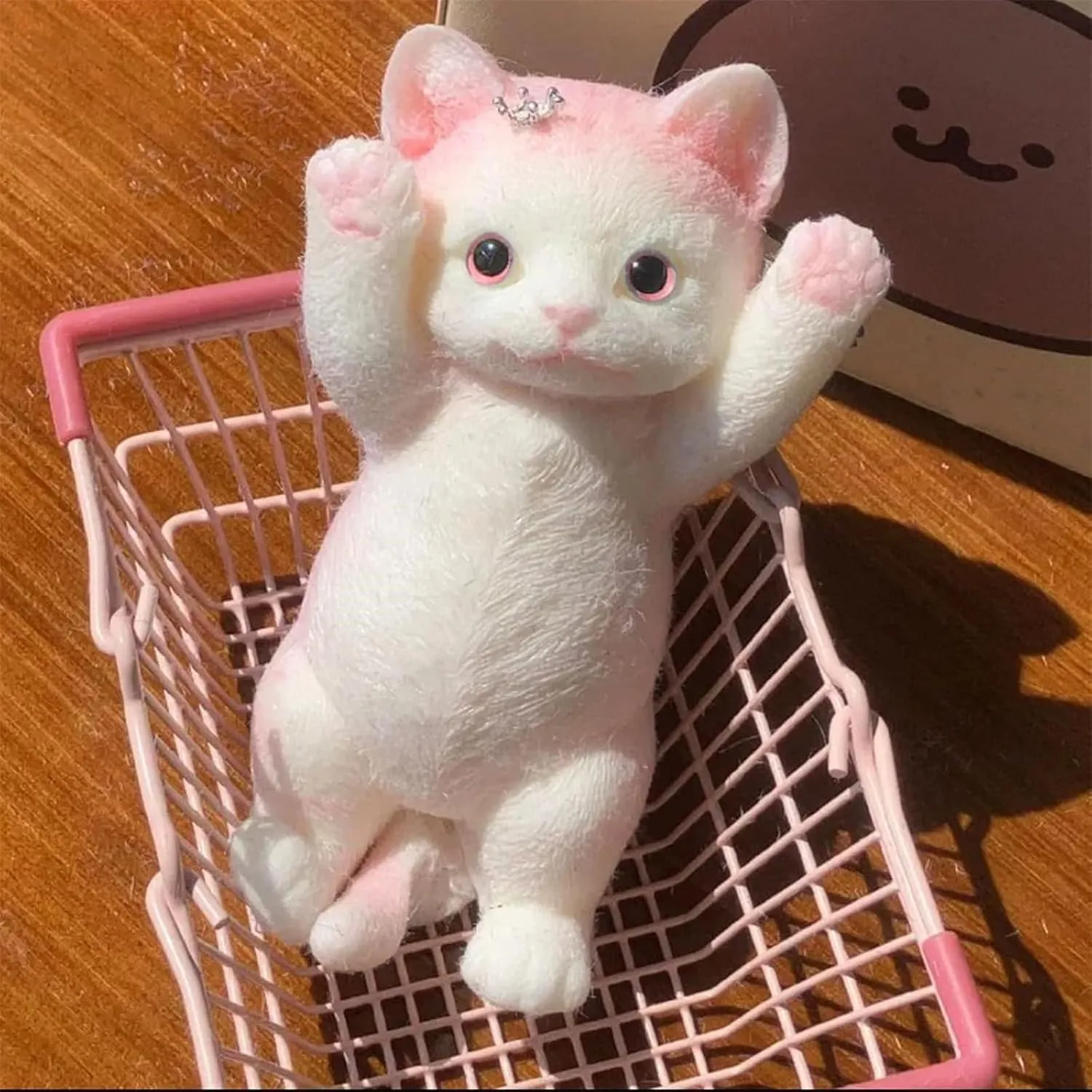 Cat Sticky Squishy Toys,Cute Cat Squishies Squeeze Soft Cat Squishies Stress Relief Sensory,Squeeze Toy Gifts for Christmas Birthday Holiday (Pink)