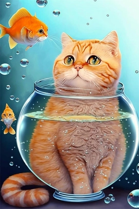 Cat and Fish 1000 Piece Creative Fun Jigsaw Puzzle for Adults Challenging Traditional Puzzle Perfect for Family Nights Game