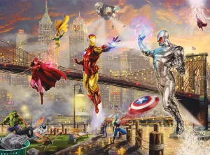 Ceaco- Silver Select - Marvel Kinkade - Iron Man Limited Edition Canvas - 1000 Piece Jigsaw Puzzle for Adults - Challenging Puzzle Perfect for Game Nights