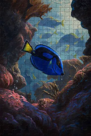 Challenging and Peaceful Jigsaw Game Featuring Blue Tang Fish in Coral Reef 1000 Piece Puzzle for Adults and Ocean Lovers, Nature Enthusiasts Wall Decor and Family Fun Gift