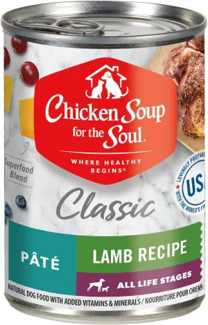Chicken Soup For The Soul Classic Wet Adult Dog Food, Lamb Pate, 13 Ounce Can (Pack of 12) | Soy Free, Corn Free, Wheat Free, Canned Dog Food Made with Real Ingredients