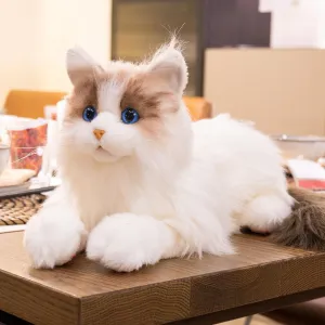 Chongker Interactive Robot cat Plush Stuffed Animal Toys for Kids Bionic Motion Purr Heartbeat Sound