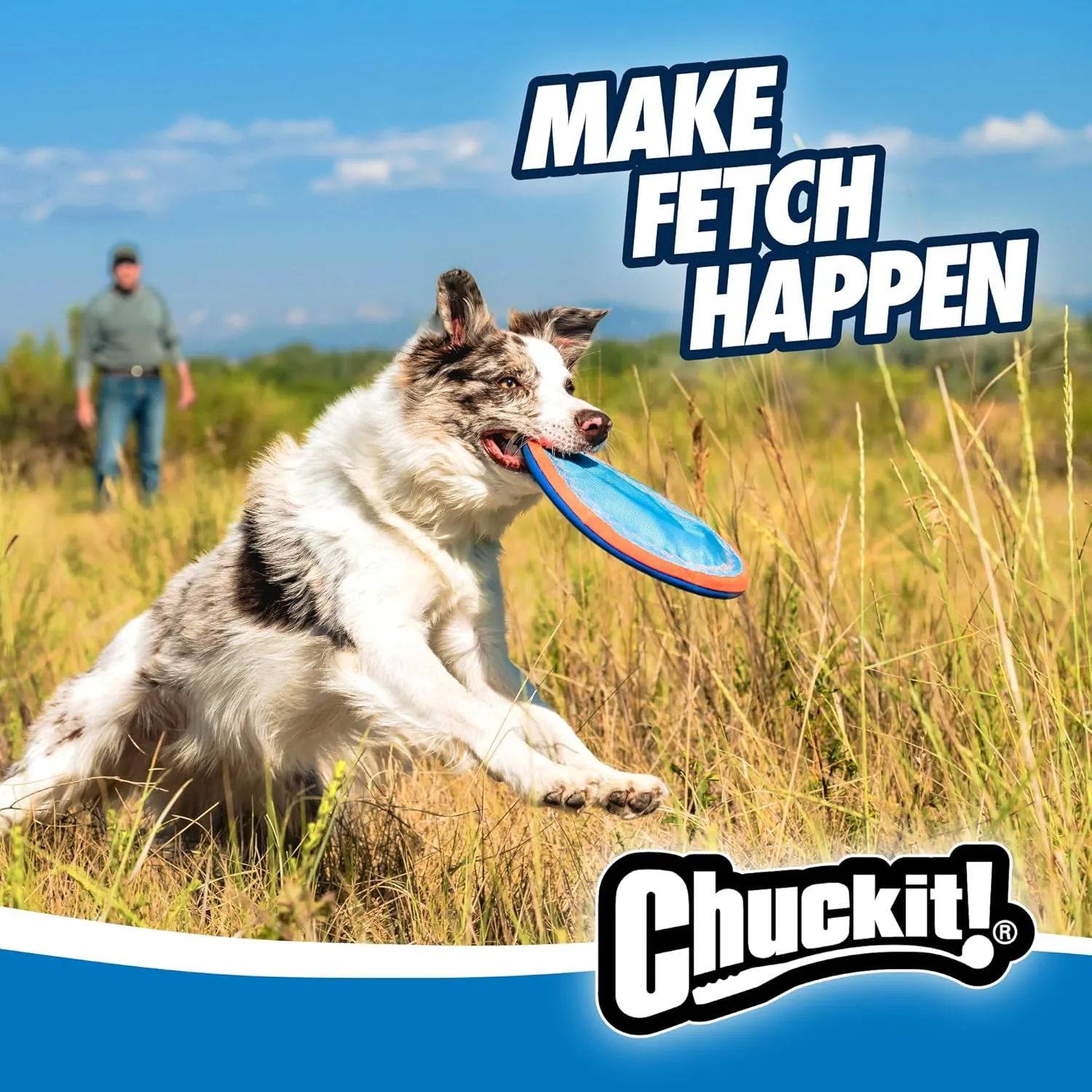 Chuckit! Max Glow Zipflight Flying Disc Dog Toy - Water Floating Flyer for Beach and Pool - Durable Polyester Construction - For Medium and Large Dogs - Size Medium - 8.5” L x 8.5” W - Pack of 1