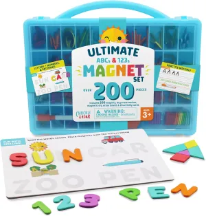 Chuckle & Roar - Ultimate Magnet Set - Soft Foam Fun Magnet Tiles - Great for Preschoolers - Storage Case Included for On The Go - Ages 3 and Up
