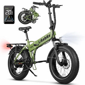 Cityfun Folding Electric Bike Adults,500W Motor (Peak 720W) Ebike with 20" x 4.0" Fat Tire,48V 10.4Ah Removable Battery Hidden,Electric Mountain Bike,UL 2849 Certified,Commuting E-Bike,7-Speed
