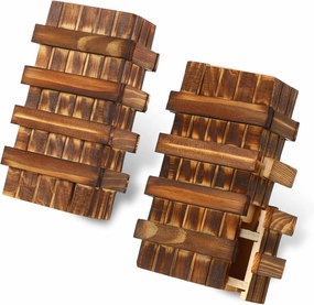Civaner 2 Packs Puzzle Box Wooden 3D Box Ideal Money Difficult Puzzle Box with Compartment Brain Teaser Box for Adults and Teens