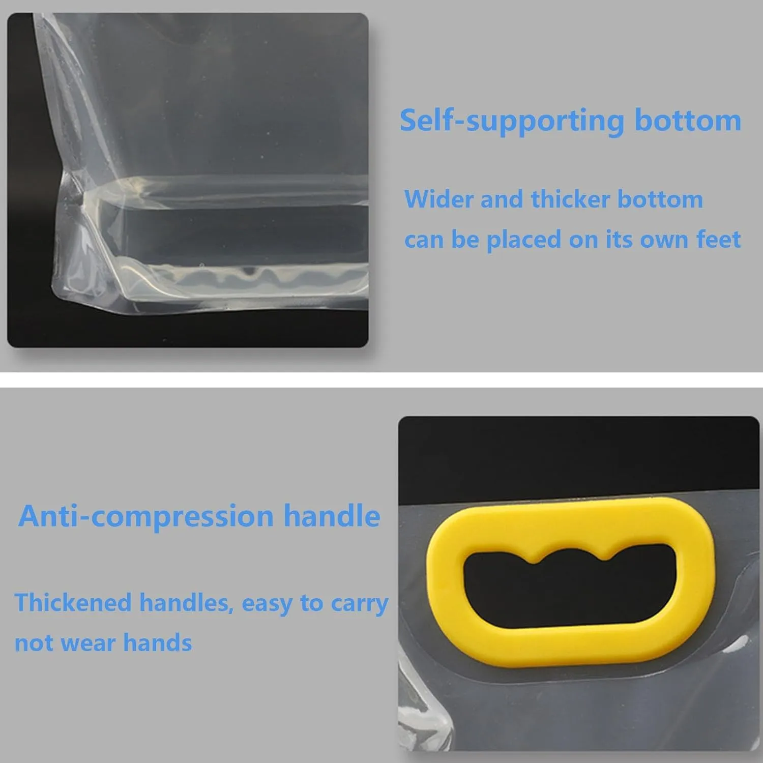 Clear Plastic Water Container Bag, Collapsible BPA Free Water Storage Bag, Portable Water Bag Set for Camping Hiking Backpack Emergency(6PCS,1.5L)