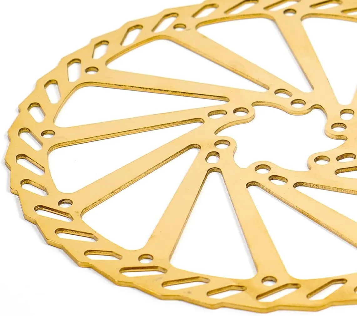 CNC Bike Disc Brake Rotor 180mm，Bicycle Disc Brake Rotor 180mm With Bolts For MTB Mountain Bike，Gold