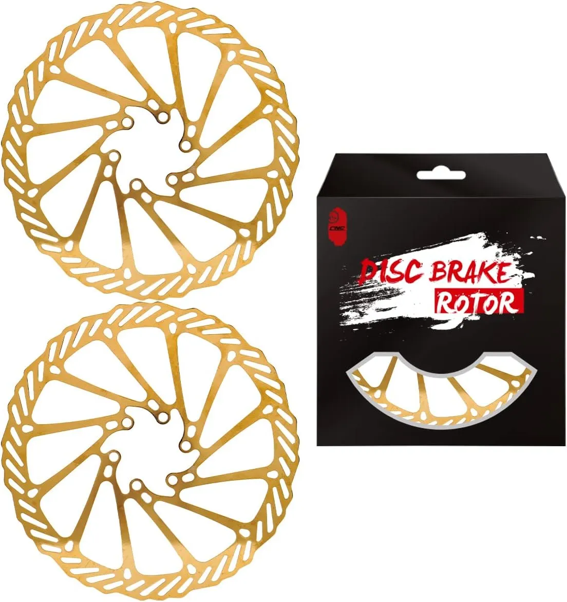 CNC Bike Disc Brake Rotor 180mm，Bicycle Disc Brake Rotor 180mm With Bolts For MTB Mountain Bike，Gold