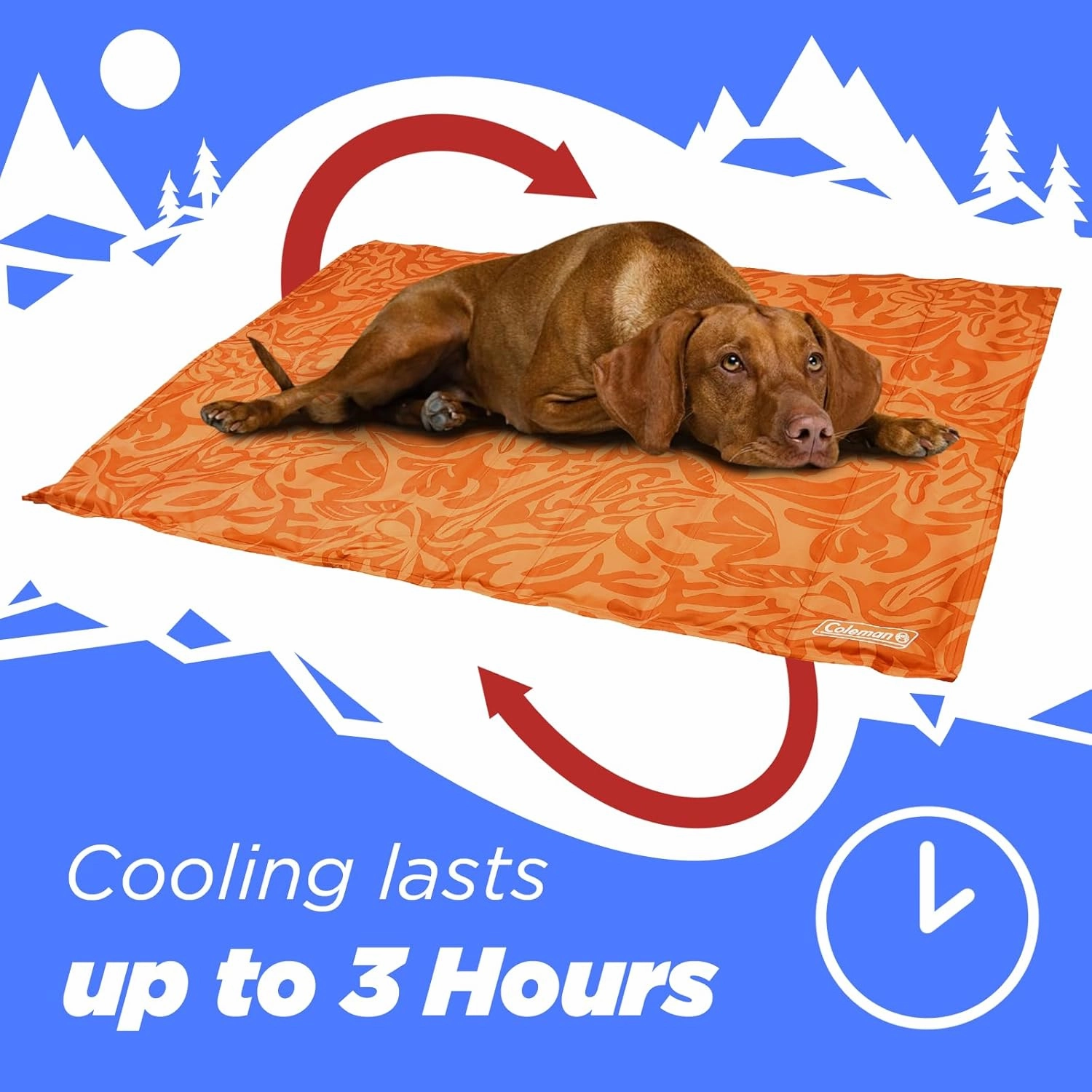 Coleman Medium Coral Botanical Pattern Reversible Cooling Mat – 24” x 30”