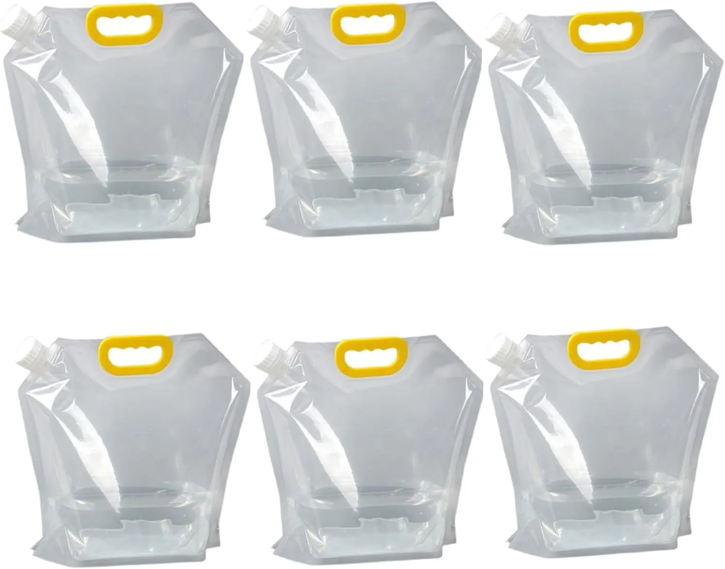 Collapsible Water Container Bag, BPA Free Plastic Collapsible Water Bag Set Car Water Container for Camping Hiking Backpack Emergency(6PCS,5L)