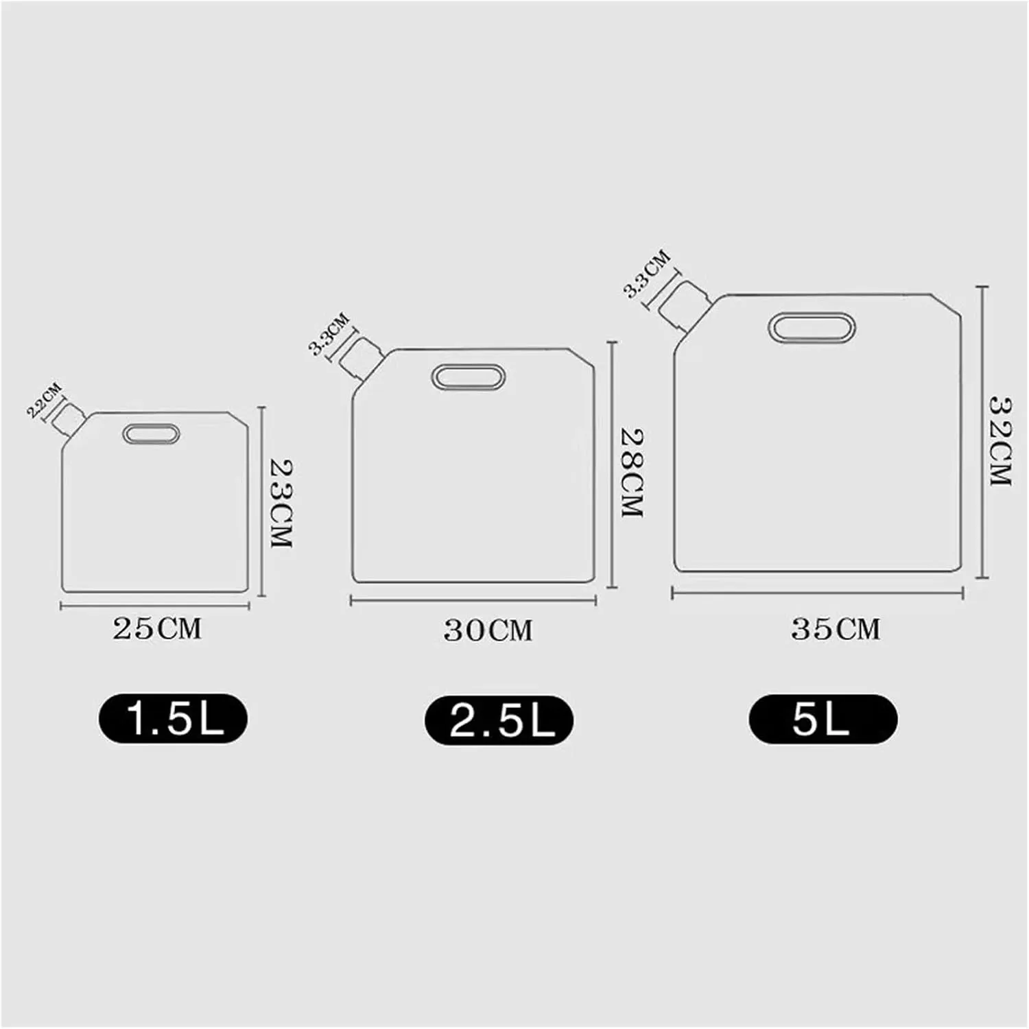Collapsible Water Container Bag, BPA Free Plastic Collapsible Water Bag Set Car Water Container for Camping Hiking Backpack Emergency(6PCS,5L)