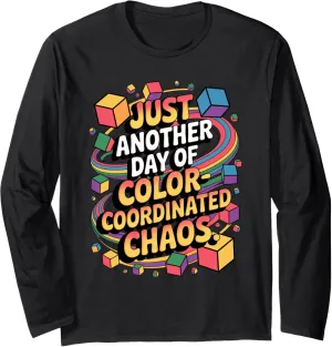 Color Chaos Speed Cubing Master for Math Nerds Long Sleeve T-Shirt