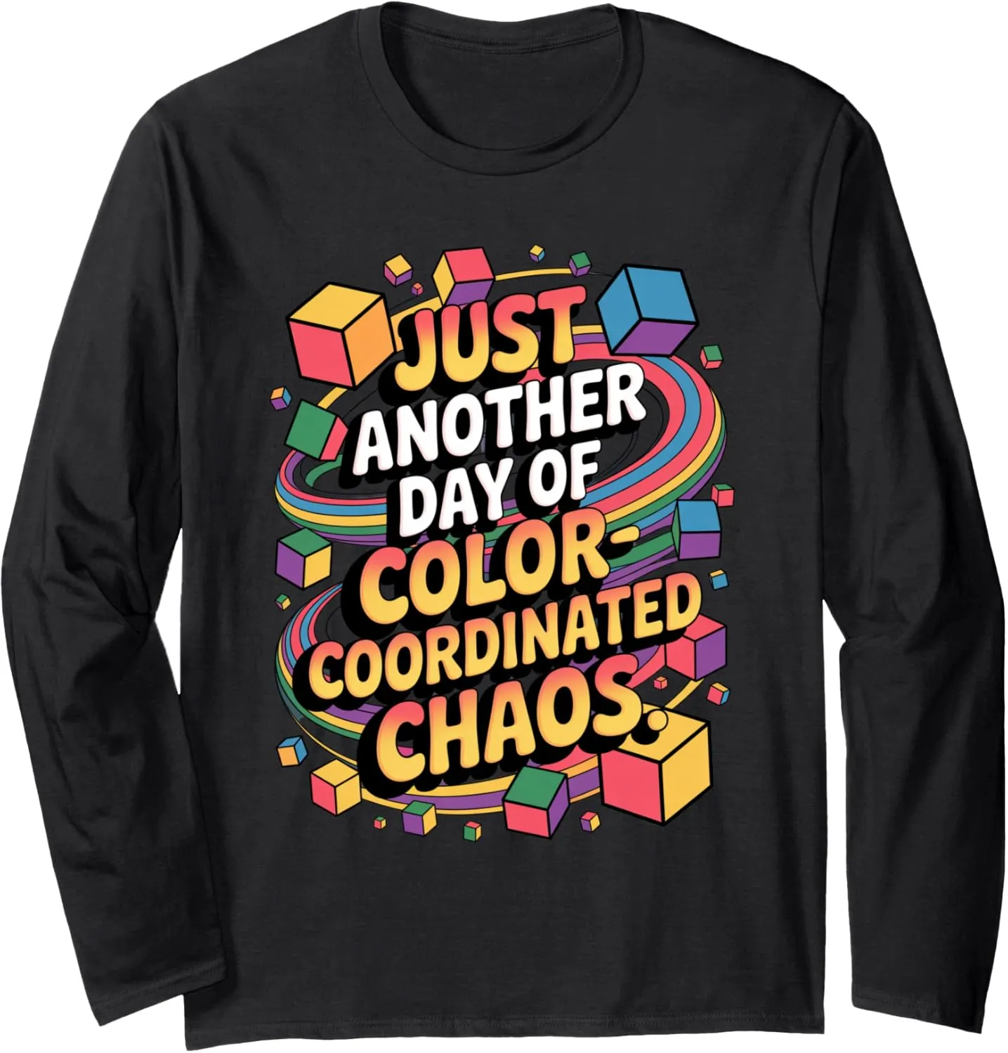 Color Chaos Speed Cubing Master for Math Nerds Long Sleeve T-Shirt