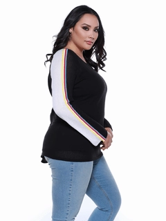 Colorblocked Sweater | BLACK/WHITE/MULTI