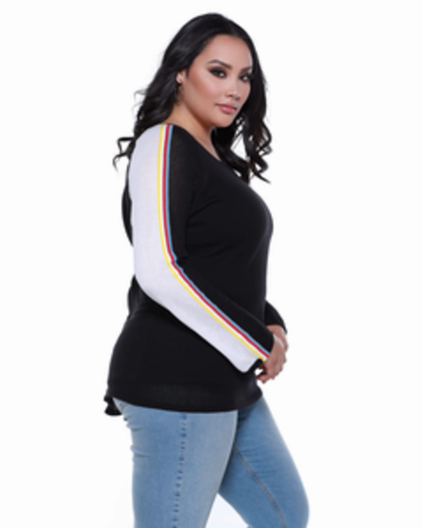 Colorblocked Sweater | BLACK/WHITE/MULTI