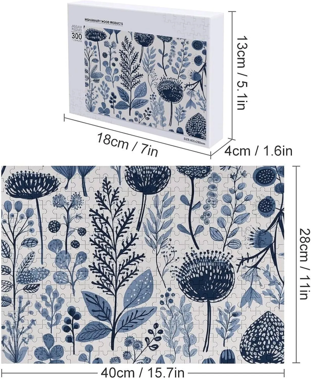 Complex Flower Puzzles 300 PCS Personalized Jigsaw Puzzles Photos Puzzle for Adults Challenging Picture Puzzle with Storage Bag Puzzles for Men Women Home Decor