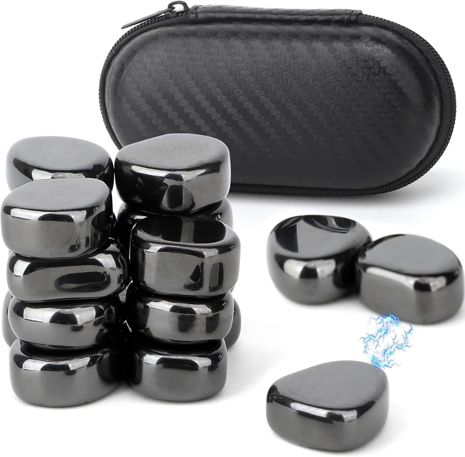 Cool Fidget Toy Fridge Magnets Rocks,Science Kit Magnet DIY Alphabet Number, Magnetic Hematite Stones Gift, Magnet Ferrite Putty Desk Toy for Adults(24PCS)