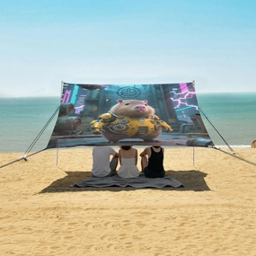 Cool Capybara Robot Beach Camping Tent Sun Shelter for Whole Family, Beach Shade Canopy with UPF50  UV Protection,Easy Set Up and Carry,Outdoor Shade for Trips, Fishing, Backyard Fun Picnics