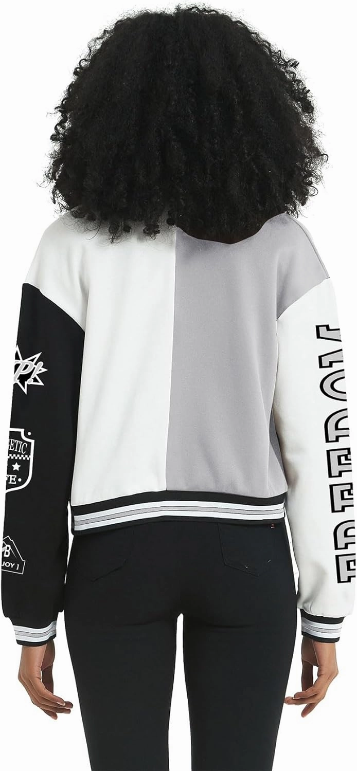 COZYPOIN Women's Varsity Jacket Cropped Letterman Jacket Lightweight Button Down Bomber Racer Baseball Y2K Coats