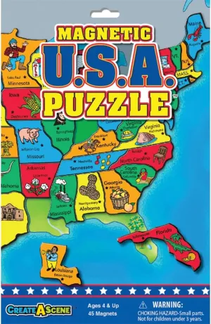 Create-A-Scene — USA Puzzle Magnetic Playset — Portable Mess-Free Magnet Activities — Creative Fun — Ages 3 
